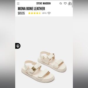 Steve Madden Mona Sandals Bone Leather